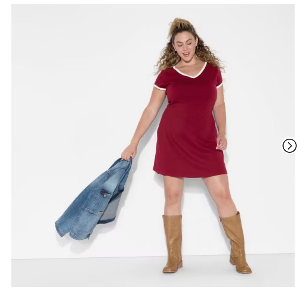 NWT Wild Fable Red V-Neck Dress